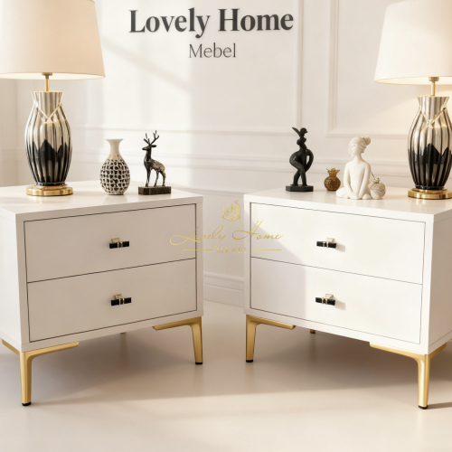 Прикроватная тумбочка AZIO LHM2 FOOT GOLD 500х350х500 (ШхГхВ)