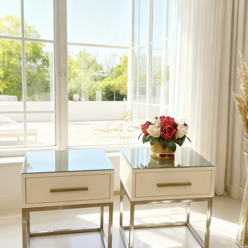 Прикроватная тумба AZIO LHM 1 GLASS GRAY