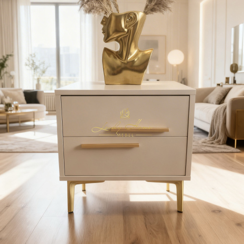 Прикроватная тумбочка AZIO LHM2 FOOT GOLD 500х350х500 (ШхВхГ)